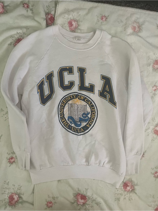 Tops - UCLA White Crewneck Sweatshirt with Collegiate Crest